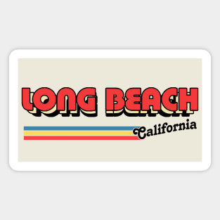 Long Beach // Retro Typography Design Magnet